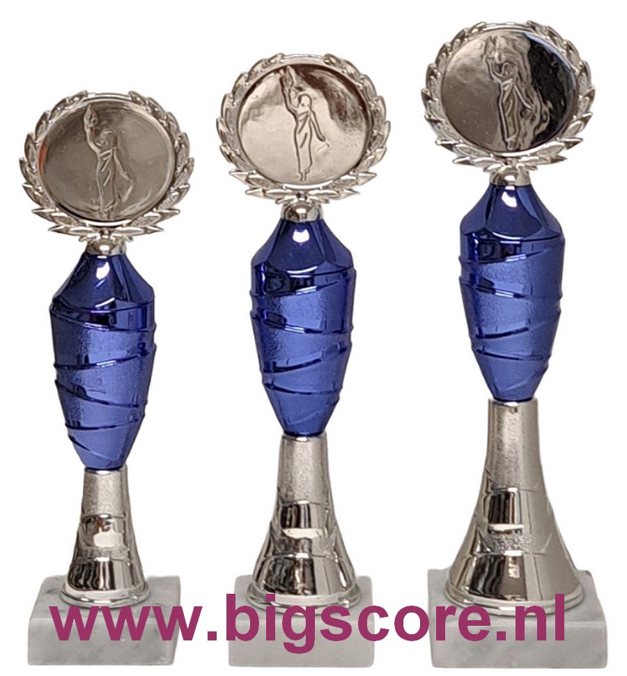 AUB 031 Beker Blauw-Zilver LAATSTE SERIE OP=OP!!